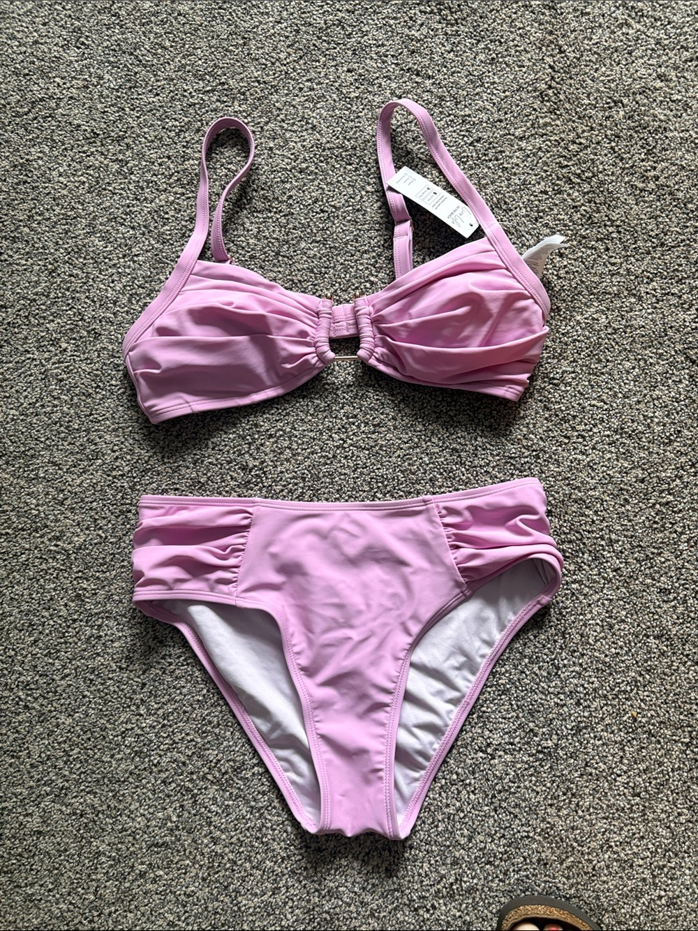 Cupshe Lavender Pink Ruched Two-Piece Bikini